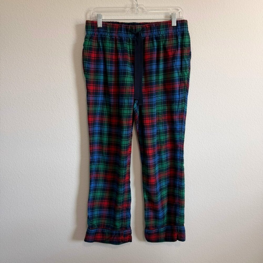 Lands' End Multicolor Plaid 100% Cotton Pajama Pants Women's Size M